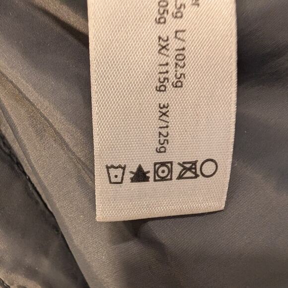 Eileen Fisher Gray Quilted Puffer Jacket Asymmetric Zip High Collar - Size S - Picture 8 of 12